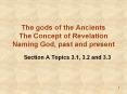The gods of the Ancients The Concept of Revelation Namin