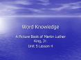 Word Knowledge A Picture Book of Martin Luther King, Jr
