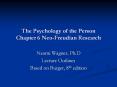 The Psychology of the Person Chapter 6 Neo-Freudian Researc