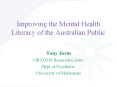 Improving the Mental Health Literacy of the Australia