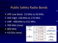 Public Safety Radio Bands VHF-Low Band: 25 MHz to 50 MH