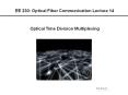 EE 230: Optical Fiber Communication Lecture 14 Optical Tim