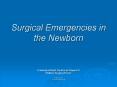 Surgical Emergencies in the Newborn University of Nort