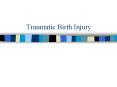 Traumatic Birth Injury Definition Injuries to the infan