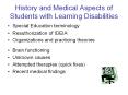 History and Medical Aspects of Students with Learnin