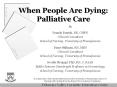 When People Are Dying: Palliative Care By Pamela Parrish