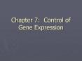 Chapter 7: Control of Gene Expression Control of Gen