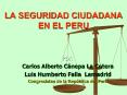 LA SEGURIDAD CIUDADANA EN EL PERU Por: Carlos Alberto C nep