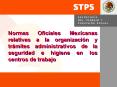Normas Oficiales Mexicanas relativas a la organizaci n y t