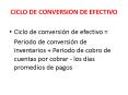 CICLO DE CONVERSION DE EFECTIVO Ciclo de conversi n d