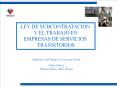 LEY DE SUBCONTRATACI N Y EL TRABAJO EN EMPRESAS DE SERVICIO