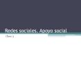 Redes sociales. Apoyo social Clase 5 Intervenciones en rede