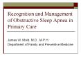 Recognition and Management of Obstructive Sleep Apnea i