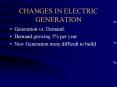 CHANGES IN ELECTRIC GENERATION Generation vs. Demand: Deman
