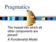 Pragmatics The Vessel into which all other components ar