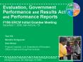 Evaluation, Government Performance and Results Act an
