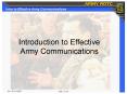 Introduction to Effective Army Communications Communicatio