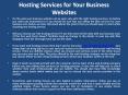 Hosting Services for Your Business Websites