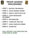 troop leading procedures step 1 - receive the mission step 