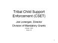 Tribal Child Support Enforcement (CSET) Joe Lonergan