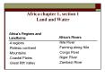 Africa chapter 1, section 1 Land and Water Africa s Region
