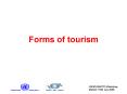 Forms of tourism Update of the formulation REC93 Domesti