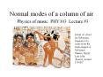 Normal modes of a column of air Physics of music PHY10