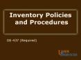 Inventory Policies and Procedures DE-437 (Required) * * 