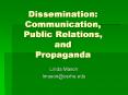 Dissemination: Communication, Public Relations, an