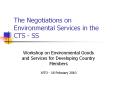 The Negotiations on Environmental Services in the CTS - S