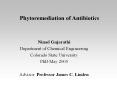 Phytoremediation of Antibiotics Ninad Gujarathi Departmen