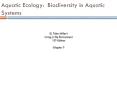Aquatic Ecology: Biodiversity in Aquatic Systems G. Tyle