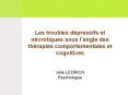 Les troubles d pressifs et n vrotiques sous l angle des t