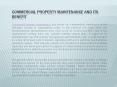 Commercial Property Maintenance and Its Benefit