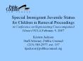 Special Immigrant Juvenile Status for Children in Remova