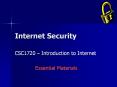 Internet Security CSC1720   Introduction to Interne