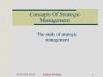 Concepts Of Strategic Management The study of strategi