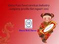 China Fast-food services industry company profile list report 2012