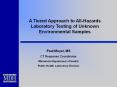 A Tiered Approach to All-Hazards Laboratory Testing o