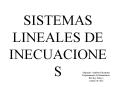 SISTEMAS LINEALES DE INECUACIONES Alejandro Camblor Fer