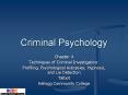 Criminal Psychology Chapter 4 Techniques of Crimina