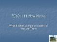 EC10: L11 New Media What it takes to build a successfu