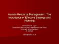 Human Resource Management : The Importance of Effectiv