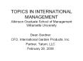 TOPICS IN INTERNATIONAL MANAGEMENT Atkinson Graduate Schoo