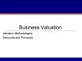 Business Valuation Valuation Methodologies Discounts an