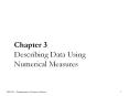 Describing Data Using Numerical Measures Chapter Goals T