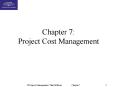 Chapter 7: Project Cost Management Pentingnya Manajeme