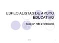 ESPECIALISTAS DE APOYO EDUCATIVO Todo un reto profesiona
