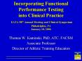Incorporating Functional Performance Testing into Clinica