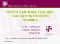 NORTH CAROLINA TEACHER EVALUATION PROCESS TRAINING 3-Da
